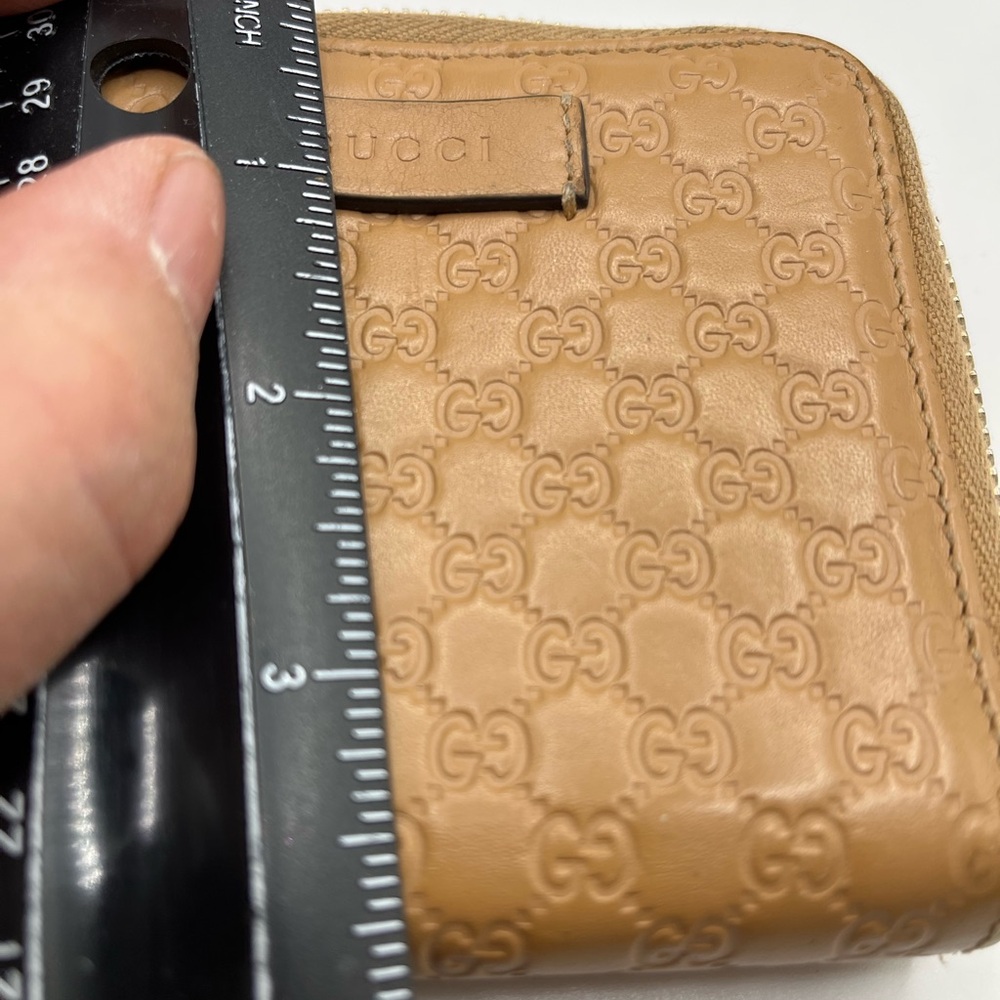 Auth Gucci Shima Micro Gucci Sima Bifold Compact Wallet light brown leather - Picture 11 of 11